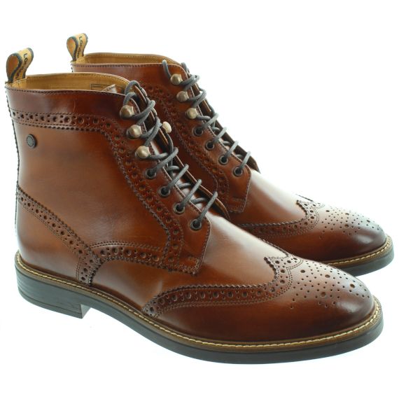 BASE Mens Bristol Brogue Boots In Tan