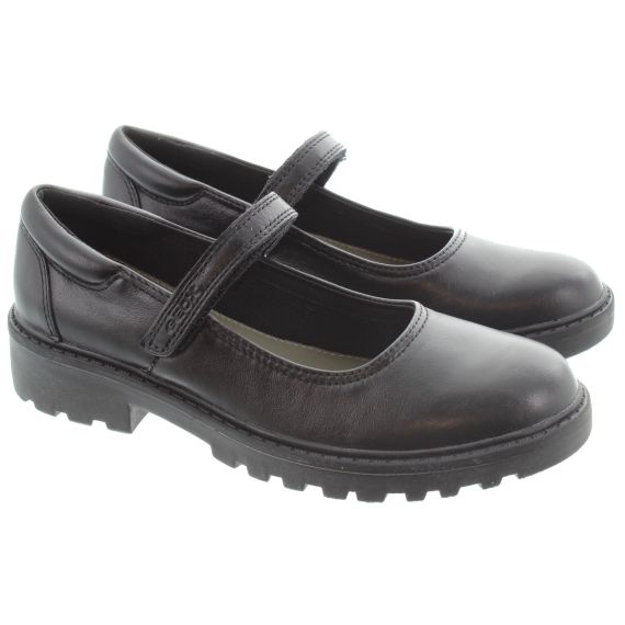 GEOX Youths Casey Bar Shoes In Black