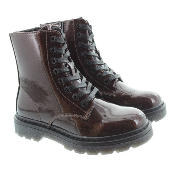 HEAVENLY FEET Ladies Justina Lace Ankle Boots In Chocolate Brown