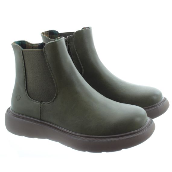 HEAVENLY FEET Ladies Azalea Chelsea Boots In Forest Green
