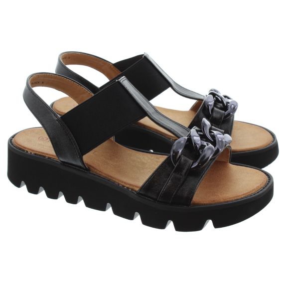 HEAVENLY FEET Ladies Lulu Chain Sandals In Black 
