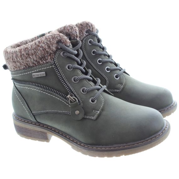 LUNAR Ladies GLB090 Benson Waterproof Boots In Olive