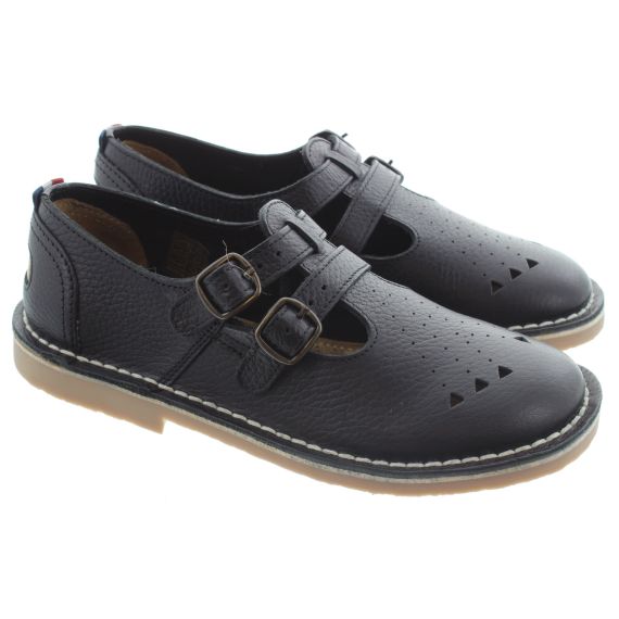 POD Ladies Marley Leather T Bar Shoes In Black