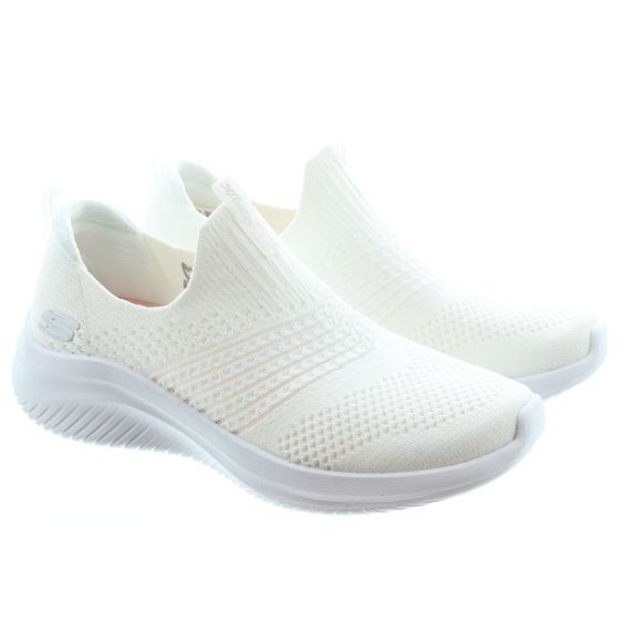 SKECHERS Ladies Ultra Flex Classy Charm Shoes In White
