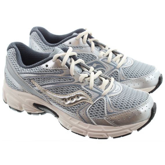 SAUCONY Ladies Ride Millennium Trainers In Silver 