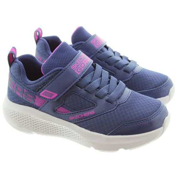 SKECHERS Kids 303932L Go Run Machine Washable Trainers In Navy