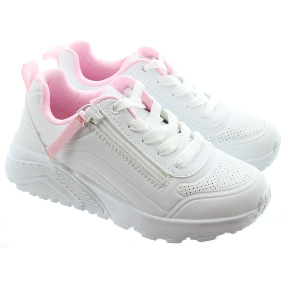 SKECHERS Kids 310387L Uno Zip Trainers In White