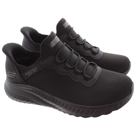 SKECHERS Ladies 117500 Wide Fit Slip Ins Trainers In Black