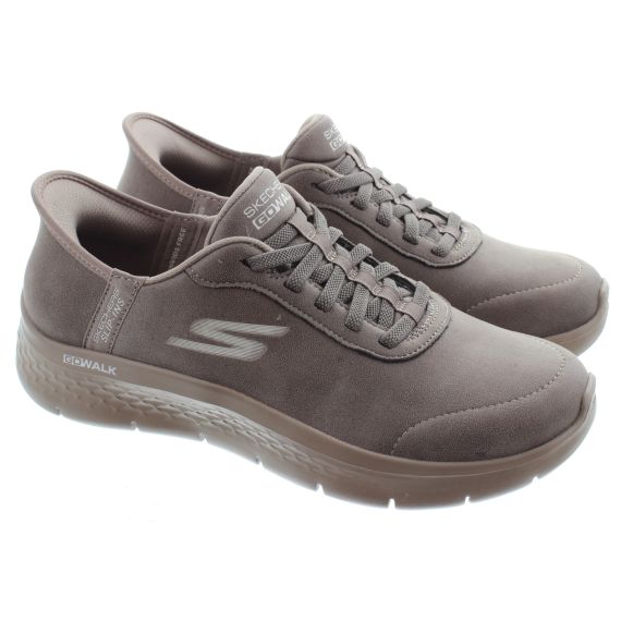 SKECHERS Ladies 124837 Go Walk Hands Free Slip Ins Trainers In Brown