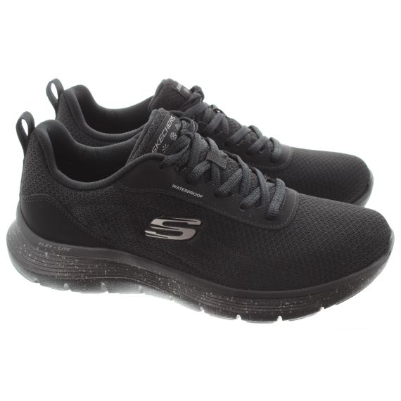 SKECHERS Ladies 150213 Waterproof Trainers In Black 