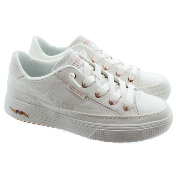 SKECHERS Ladies 177190 Arcade Archfit Trainers In White
