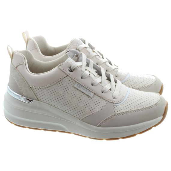 SKECHERS Ladies Billion Wedge Trainers In Off White