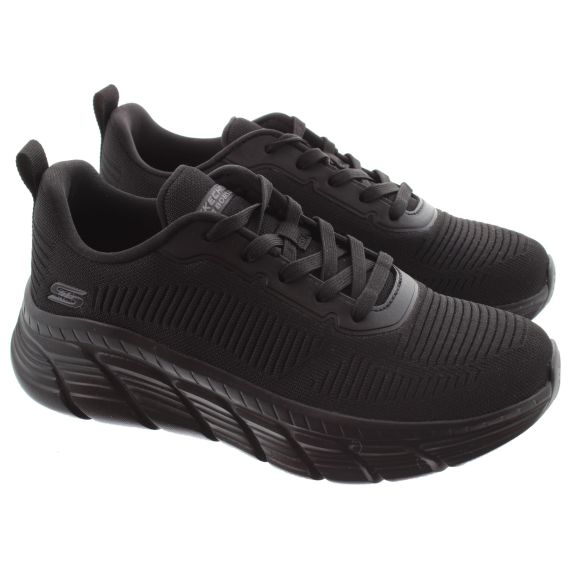 SKECHERS Ladies 117385 Bobs Flying Hi Trainers In Black