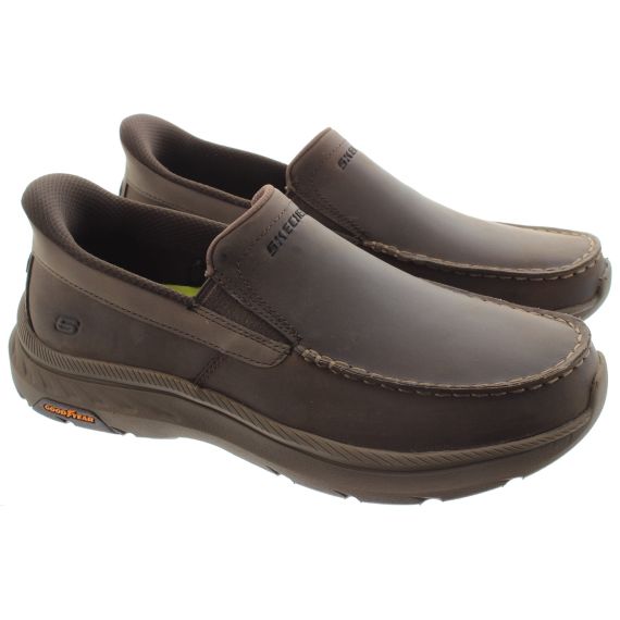 SKECHERS Mens 205334 Pollard Slip Ins Shoes In Cocoa Brown 