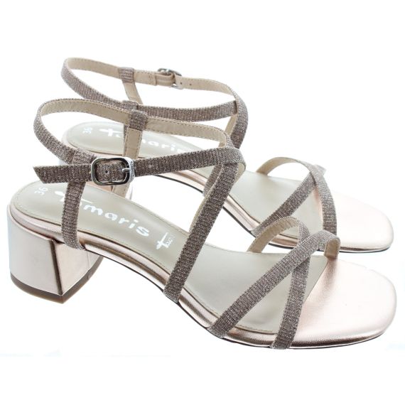 TAMARIS Ladies 28204 Strappy Sandals In Rose Glam
