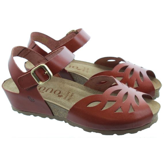 YOKONO Ladies Monaco 003 Velcro Flat Sandals In Tan